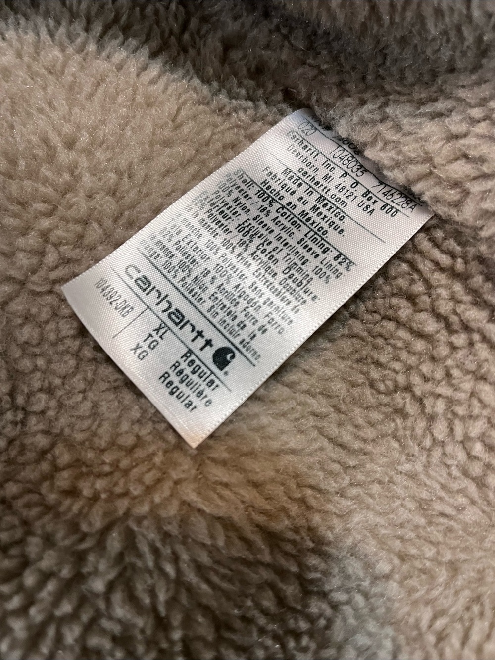 Carhartt coat Sierra Duck coat sherpa lined American flag patch size XL - Picture 5 of 11